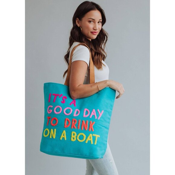 Blue Drink On A Boat Tote - Picture 2 of 8